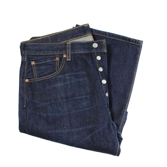 Levis Strauss & Co. Mens Blue Denim Button Fly Straight Jeans Size W36 X L32 - Picture 1 of 3
